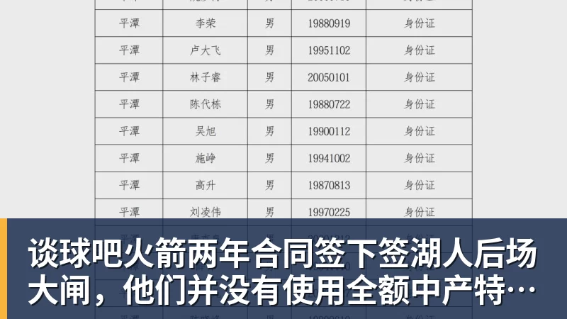 谈球吧火箭两年合同签下签湖人后场大闸，他们并没有使用全额中产特例？