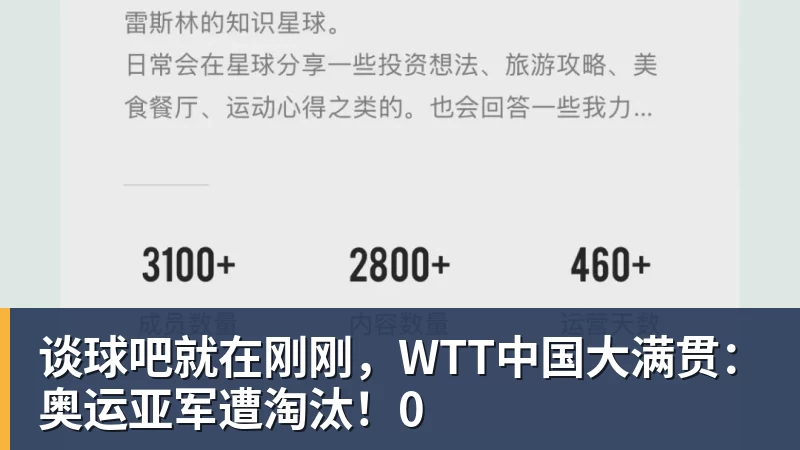 谈球吧就在刚刚,WTT中国大满贯:奥运亚军遭淘汰!0
